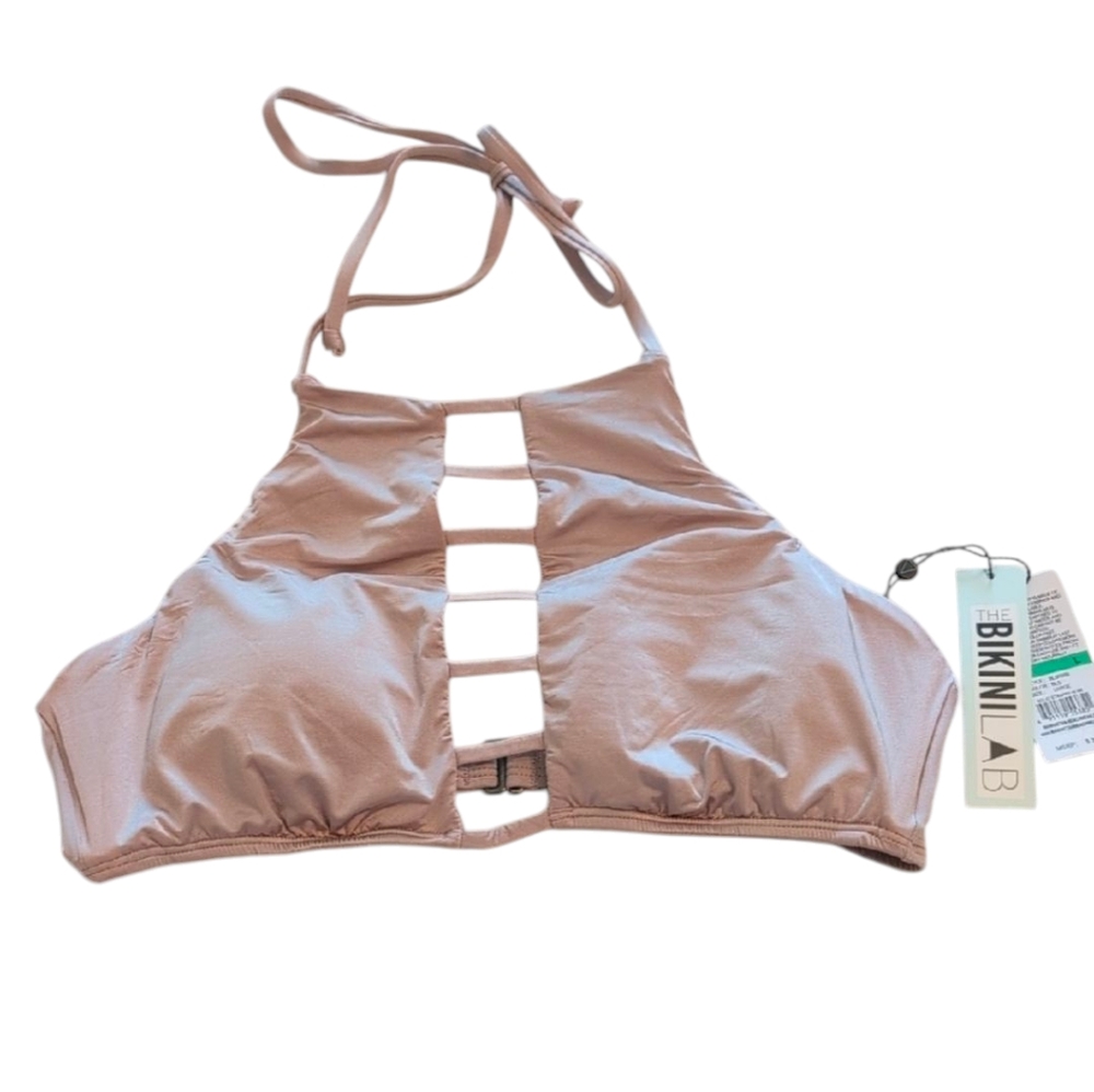 The Bikini Lab Blush Light Pink Bikini Top Size Large